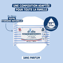 Pachet de 8 pachete de șervețele de curățare compostabile cu apă, 50 de bucăți