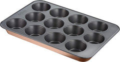 Tefal Airbake J2555014 Muffinform, Antihaftbeschichtung, Karbonstahl, Braun, 29 X 41 Cm Molds and trays for baking Naty Shop