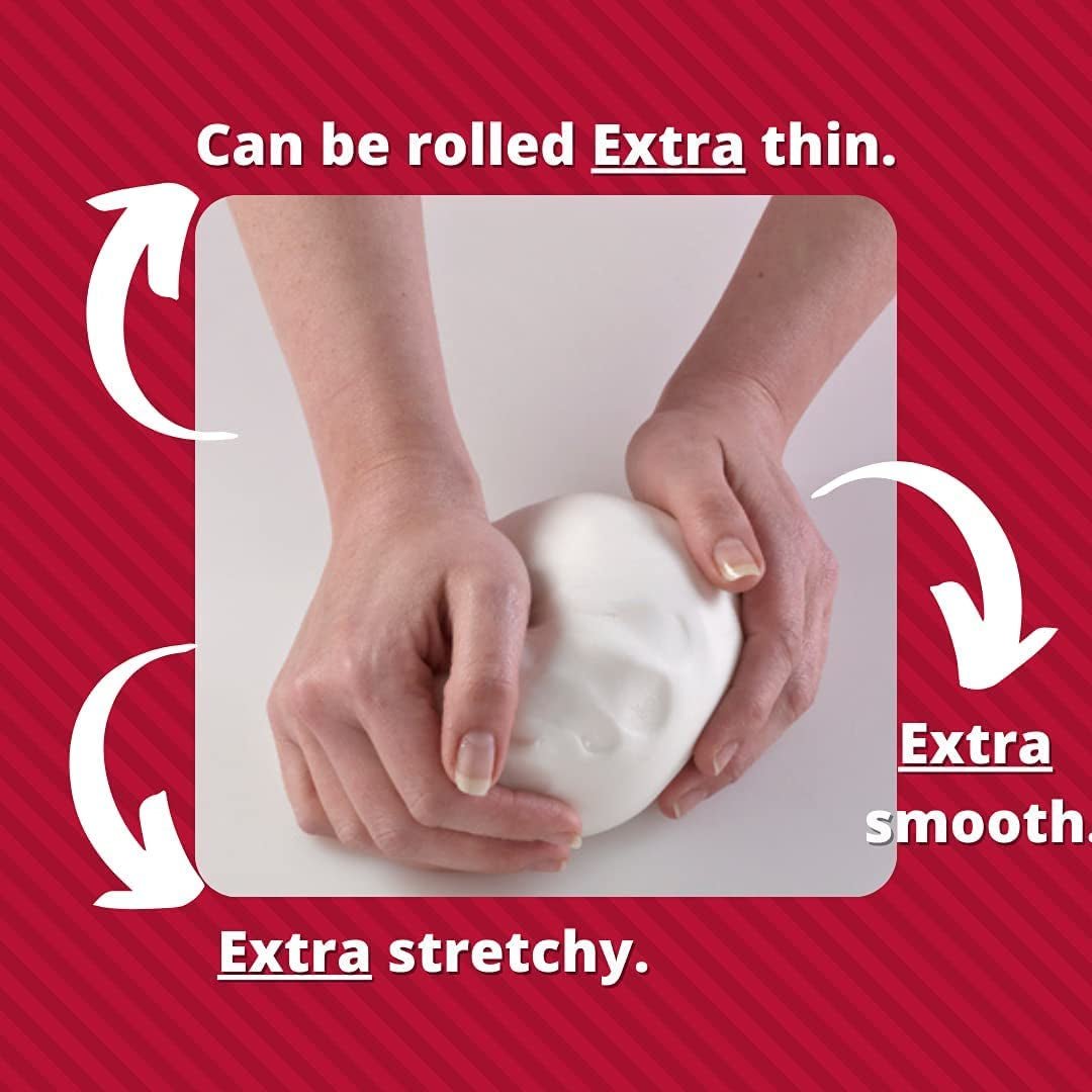 Extra Fondant Red 1kg - Fondant extra elastic cu aromă de vanilie, perfect pentru acoperirea prăjiturilor - Red - 1 kg Pasta de zahar Naty Shop