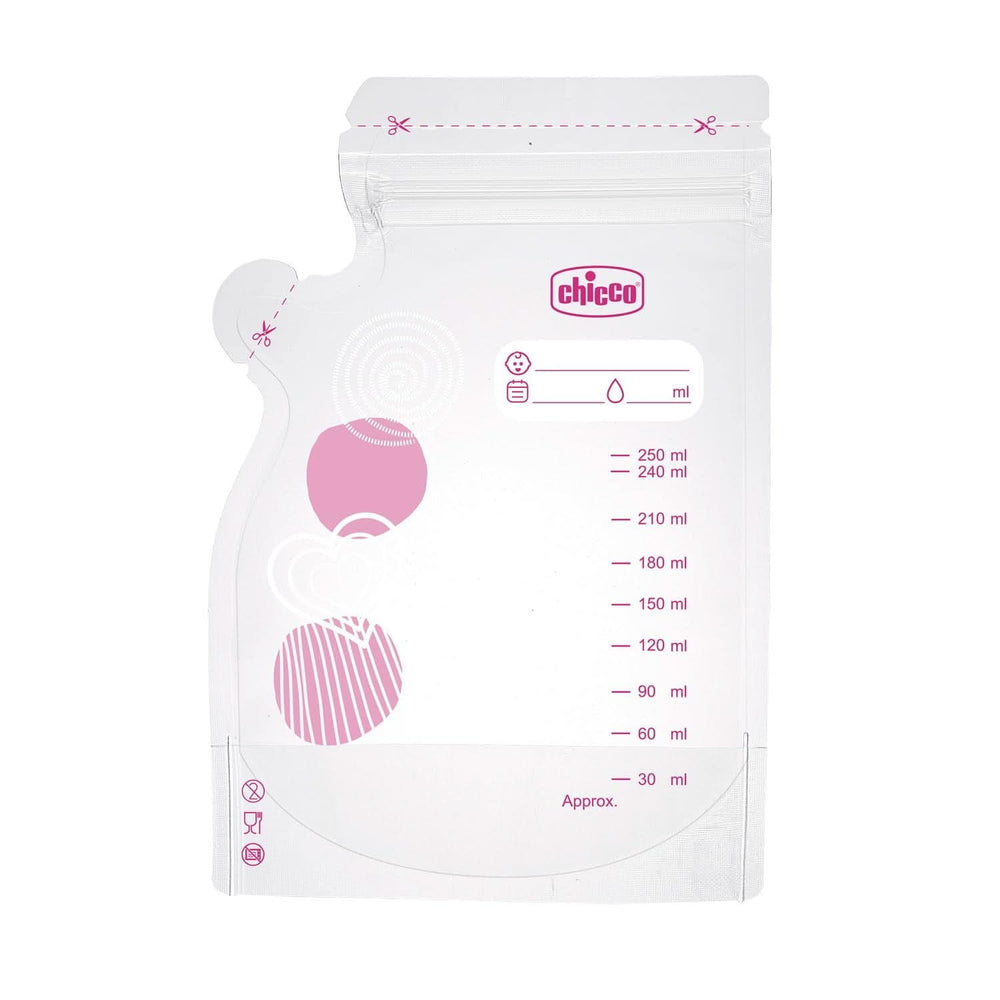 Chicco milk bag with 30 pieces, Leakproof, 250 ml Accessories Food and Breastfeeding Bebe Naty Shop
