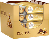 Ferrero Rocher - Crunchy and Creamy Hazelnut Specialty Pralines - Valentine's Day Gift for Him and Her - 16 Packs of 4 Individual Pralines