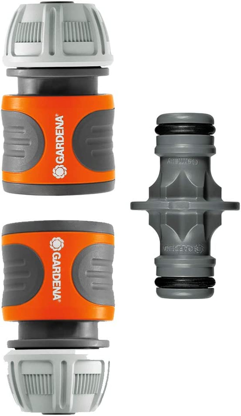 Set de cuplaje Gardena: Cuplaj furtun pentru prelungitor de 13 mm (1/2 inch) și 15 mm (5/8 inch), chiar și sub presiune mare a apei, asamblare ușoară (18283-20)