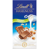 Lindt Chocolate | Milk Chocolate Hazelnut Bar | 100g | Smooth, melted milk chocolate with crunchy pieces of hazelnut | Chocolate bar