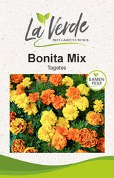 La Verde MY GARDEN AND ME. Tagetes Bonita Mix flower seeds for approx. 100 plants, long blooming marigolds, double flowers, non-GMO seeds