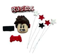 Set 9 decoratiuni comestibile din zahar, Roblox Decoratiuni din Pasta de Zahar Naty Shop