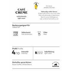 Gorilla Café Creme 6x 1000g | 100% traditionelle Arabica-Bohnen | Ideal Vollautomaten Crema harmonisches Aroma | geringer Koffeingehalt helle Röstung | Vorratspackung