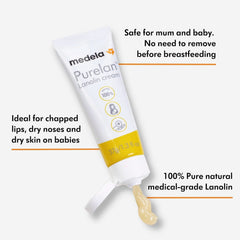 Medela Purelan 37G Lanolin Nipple Cream - crema pentru mameloanele dureroase și pielea uscată, 100% naturală, hipoalergenică Accesorii Hrana si Alaptare Bebe Naty Shop