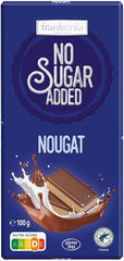 Chocolate with nougat, no added sugar, gluten-free, 100g and chocolate with hazelnuts, no added sugar, gluten-free, 85g