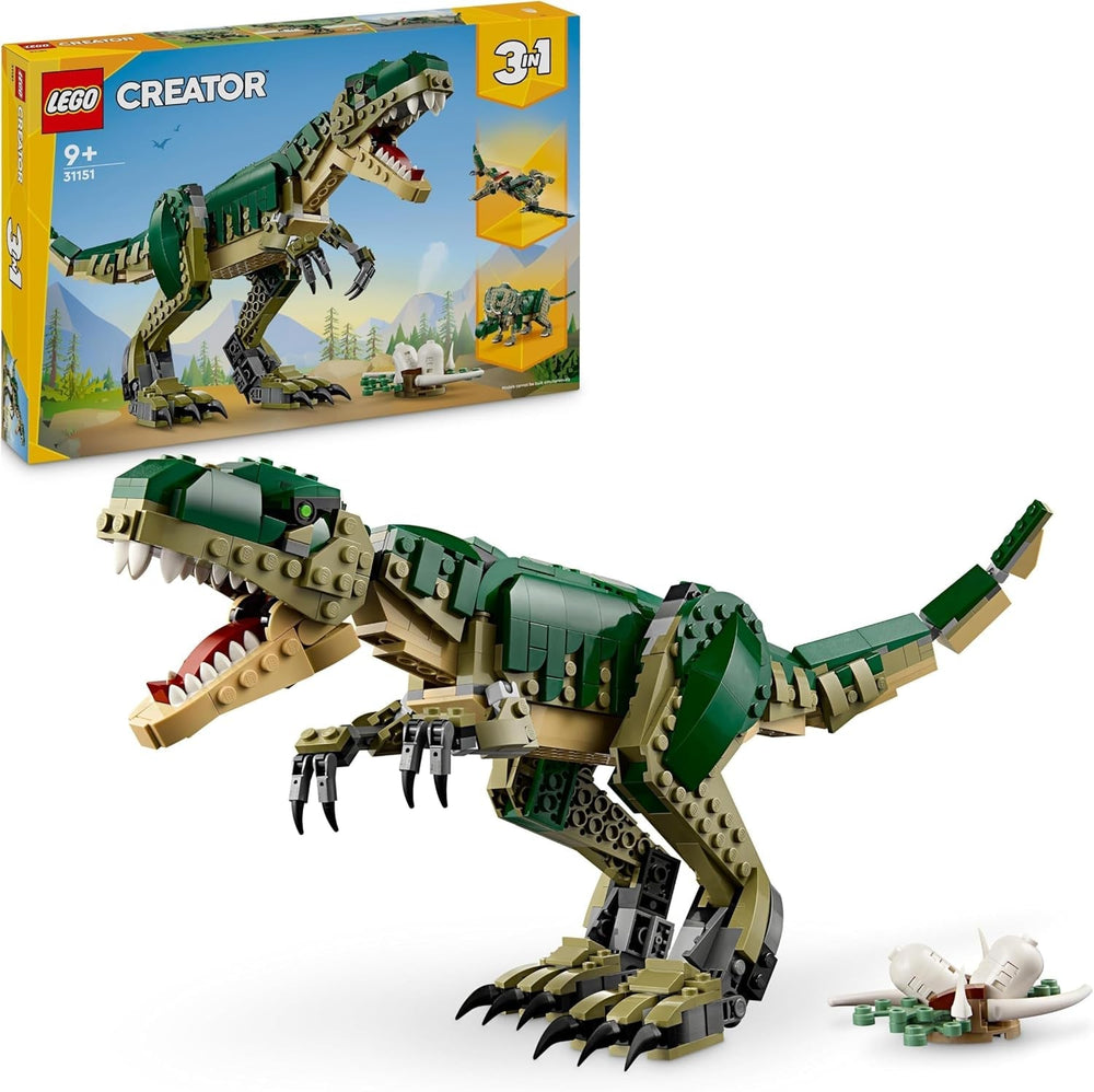 LEGO Creator T.Rex, Dino 3-in-1 Transformable Triceratops or Pterodactyl, Movable Dinosaur Model for Kids, Gift for Boys and Girls 31151 Building Sets Besuche den LEGO-Store Default Title