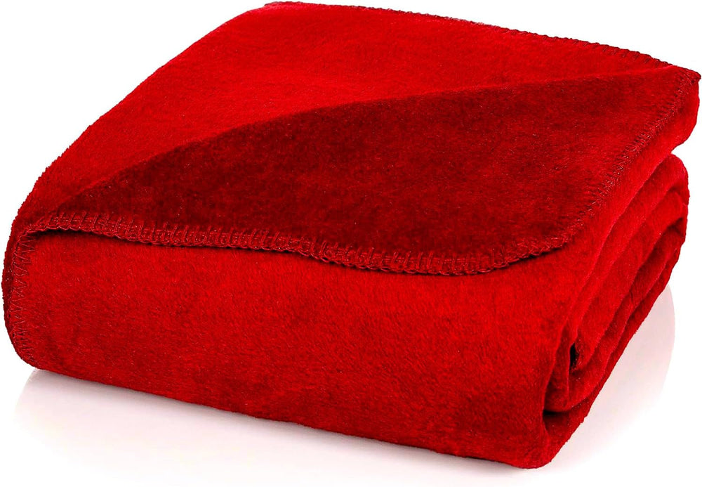 Glart cozy blanket simple burgundy red blanket 130X170 cm sofa, soft and warm wool blanket extra fluffy like a sofa blanket sofa blanket, cuddly blanket cozy blanket, plush sofa throw blanket, U1B Beds and Blankets Glart Uni-Burgundy