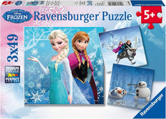 Ravensburger Children's Puzzle - 09264 Adventures in Winterland - jigsaw puzzle for children aged 5+, Disney Frozen jigsaw puzzle with 3X49 pieces Puzzle Naty Shop Default title