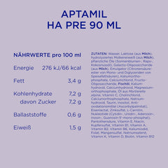 Aptamil HA Pre Ready to Drink – Hydrolyzed milk for infants from birth – 4 x 2 x 90 ml