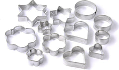 Set de 12 forme pentru fursecuri Zenker, forme pentru fursecuri, biscuiți și fondant, diferite dimensiuni și o varietate de modele, cantitate: 1 x set de 12 piese