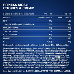 IronMaxx Fitness Muesli - Cookies & Cream, 2 kg bag | Protein rich vegan muesli with crunchy content | Low in sugar and high in fiber