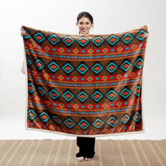 CARSTENS, INC. Wrangler Ultra Premium Throw Blanket, Super Soft, Sherpa Fleece, Oversized, 137.2 X 172.7 Cm, Southwest Horizon Paturi si Cuverturi Carstens, Inc.