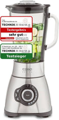 CASO B 1800 Powerblender-Set - Standmixer, 28.000 U/Min, Glasbehälter 1,75 L, Inkl. Trinkflasche Und Zerkleiner, Mixer Testsieger Mit Sehr Gut, Edelstahl Naty Shop Standmixer + Zubehör
