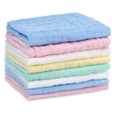 Baby muslin towels, pack of 8 absorbent organic cotton towels, 25 x 25 cm Mother and Baby Naty Shop