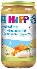 HiPP Spaghetti with Alaskan Pollock Fillets in Creamy Vegetable Sauce, Pack of 6 (6 x 250g)
