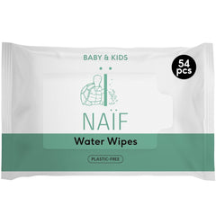 Naïf Plastic Free Baby Wipes 54 Pieces (1 Pack x 54 Pieces) - For Baby's Bottom, Body and Face - Natural Ingredients