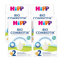 HiPP 2 Organic Combiotik (4 x 600g), follow-on milk after 6 months, with starch, natural cultures of lactic acid, GOS, Omega-3 (DHA, ALA), of the best organic quality