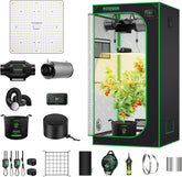 VIVOSUN GIY 80x80x160cm Smart Grow Tent System, Built-in WiFi Grow Tent Kit with Auto Ventilation and Circulation, 150W Full Spectrum LED Grow Light and GrowHub E42A Controller