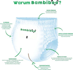 Bambiboo Scutece de unică folosință, prietenoase cu pielea, cu fibre fine de bambus - pantaloni scutece de unică folosință Mama si Copilul Naty Shop