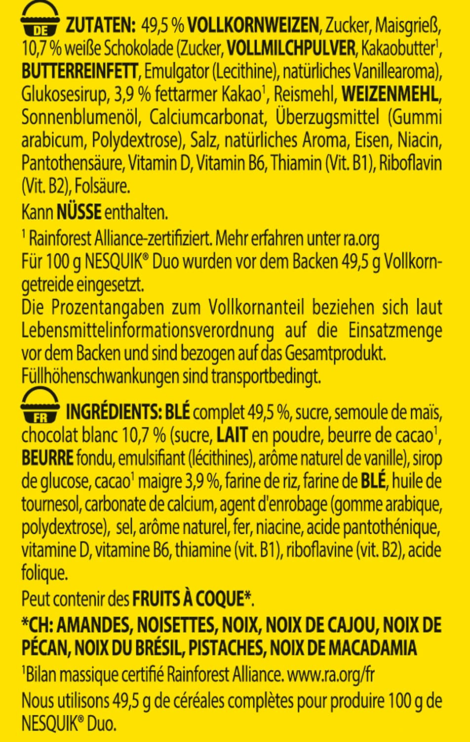 NESTLÉ Duo Cereals, Braune Und Weiße Schoko Cerealien Mit Vollkorn (1 X 325 G) Cereale Naty Shop