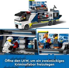 LEGO City Police Truck with Lab, Quad Police Set and Toy Truck for Kids, Gift for Boys and Girls 7 Years and Up, Plus 5 Minifigures - 2 Policemen, 1 Scientist and 2 Crooks 60418 Building Sets Beuche den LEGO-Store