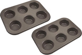 BERGNER BAKING LOVERS - Set Von 2 X 6 Cup Muffinformen - Kohlenstoffstahl Mit Ilag Essential, PFOA Frei, Leicht Zu Reinigen Molds and trays for baking Naty Shop 26.5 Cm | 18.5 Cm | 3 Cm