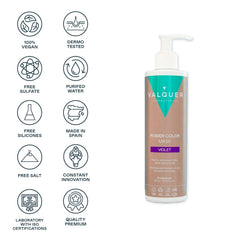 Valquer Power Color Mask formulare vegană și fără silicon Dă culoarea părului 290 ml violet Masca de par Naty Shop