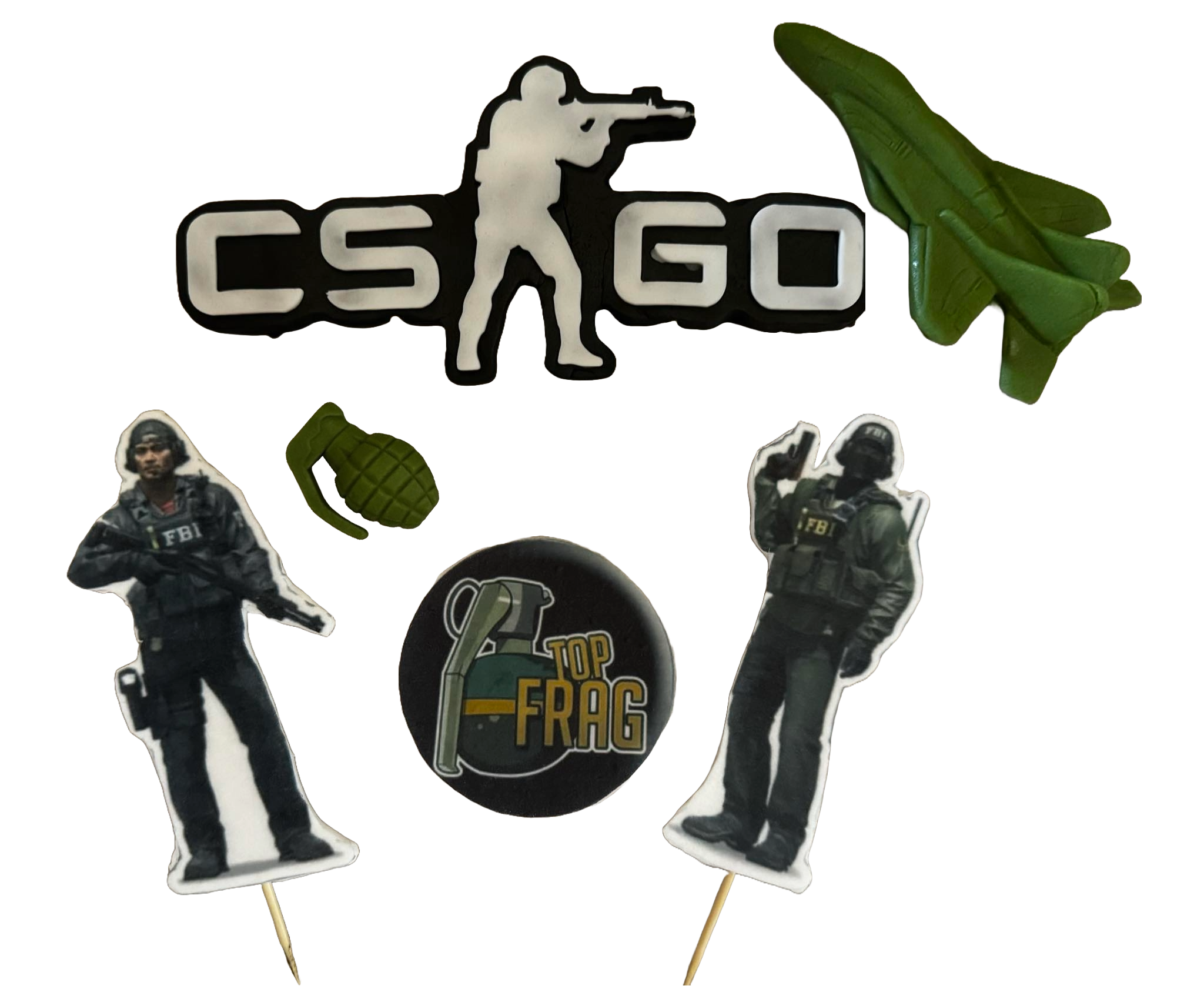 Set 6 decoratiuni comestibile din pasta de zahar, Counter-Strike: Global Offensive (CS:GO) Decoratiuni din Pasta de Zahar Naty Shop