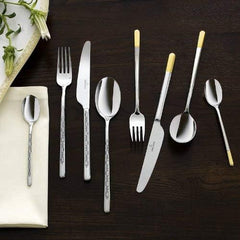 Villeroy & Boch - Ella Tacâmuri parțial placate cu aur aur, 30 bucăți, 6 persoane, lavabil în mașina de spălat vase, oțel inoxidabil Bucatarie Naty Shop