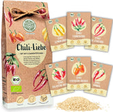 Organic Chili Seed Set - 6 Organic Chili Seeds, Mild to Extremely Spicy, Free Pollinated Quality | from spicy Habanero to colorful and traditional chili varieties – Pepperoni Seeds
