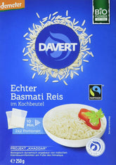 Davert organic Basmati rice in cooking bags, 2 bags, 250g