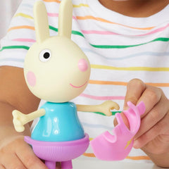 Peppa Pig Luisa Löffel Anziehspaß Figur, 15 cm large doll for girls with accessories and clothes for Anziehen, interactive toys set for children from 3 years
