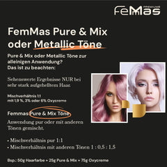 FemMas Hair Colour Pure & Mix Red I Cremă profesională cu ulei de argan, keratină și ceramide I Ca o vopsea de păr permanentă sau nuanță pentru rezultate radiante, de lungă durată I 100 ml Vopsea pentru par Naty Shop