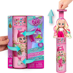 S2 Hannah Fashion doll with long hair, cloth clothing and 10 accessories – Toy gift for girls and boys + 5 years