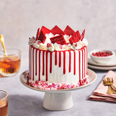 FunCakes Choco Drip Red: Aromă delicioasă, Ușor de folosit, Perfect pentru prăjituri cu picurare, Aromă de ciocolată cu picurare. Pachet resigilabil 180 g. Pasta de zahar Naty Shop