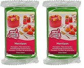 FunCakes pastă de zahăr cu migdale (marțipan olandez) Grass Green: Ușor de folosit și netedă, perfectă pentru decorarea prăjiturilor, halal, kosher și fără gluten, 250 g (pachet de 2) Pasta de zahar Naty Shop Iarbă verde 250 G (pachet de 2)