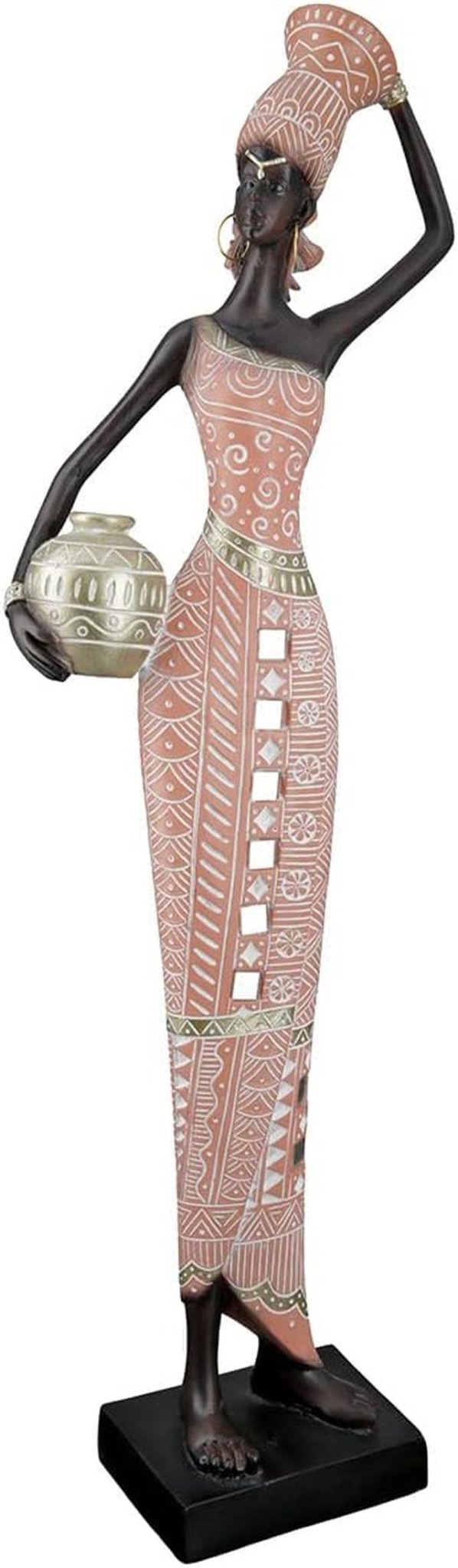 GILDE - Sculptură barcă din aluminiu - lucioasă - Decor baie - H. 35 cm Statuete si sculpturi Naty Shop Maro Roz Înălțime 48 cm