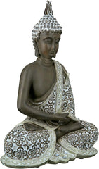 GILDE Sculptură decorativă Buddha șezând - Meditație - maro/alb - Înălțime 29 cm Statuete si sculpturi Naty Shop