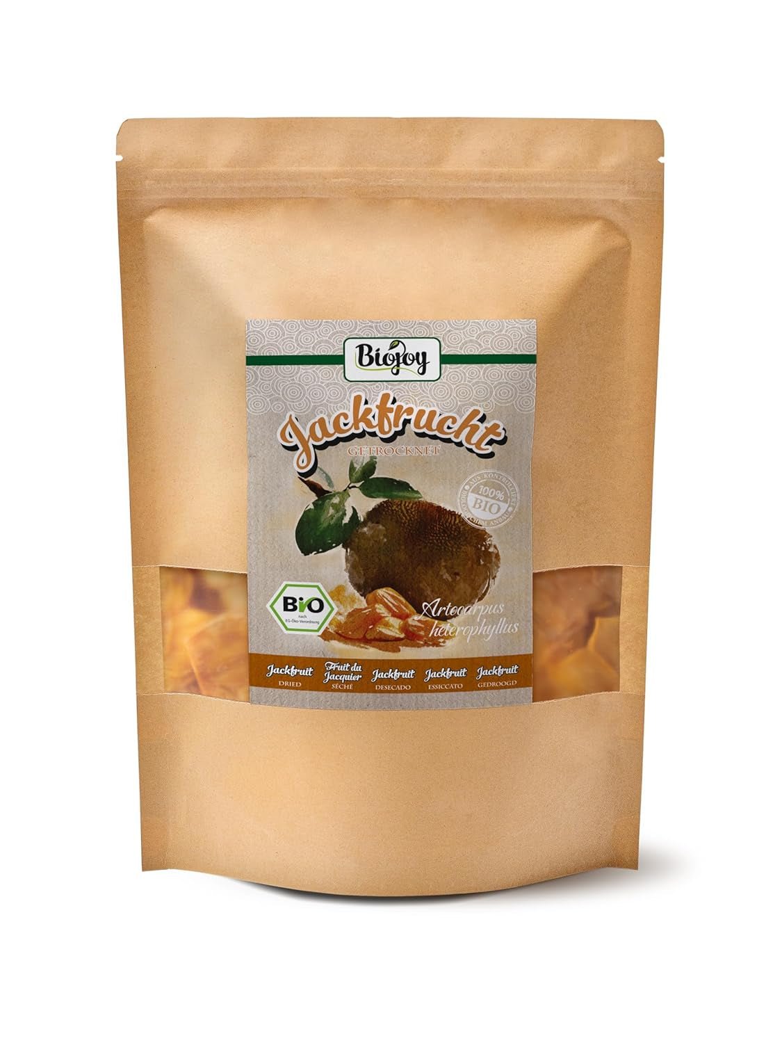 Jackfruit bio Biojoy (1 kg), bucăți de jackfruit uscate și nesulfurate Produse deshidratate Naty Shop 500 G