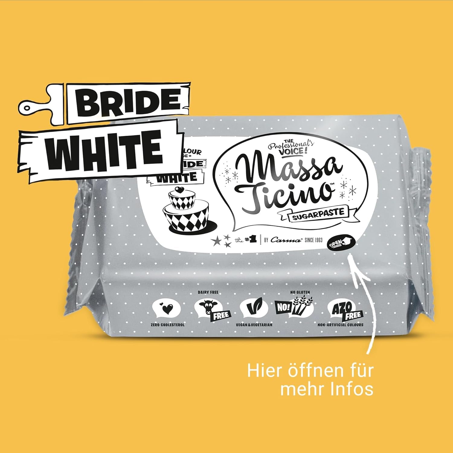 Massa Ticino Set 1x Fondant alb 250g și 1x Fondant negru 250g - Pastă de zahăr premium pentru prăjituri, roll fondant - Perfect pentru prăjituri, modelare și decorațiuni - Fondant pentru brutari profesioniști și amatori Pasta de zahar Naty Shop