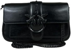 Pinko Ladies Love One Pocket C Naplack Colour Block Bag Genti Femei Naty Shop Z99B_B Black Sedan Block Colour