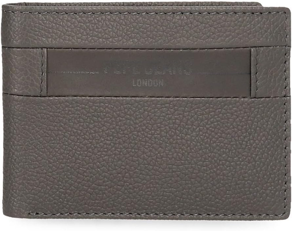 Portofele și portmonee Pepe Jeans Checkbox din piele de vacă, negru, maro, albastru și gri Portofel Barbati Naty Shop Gri Portofel