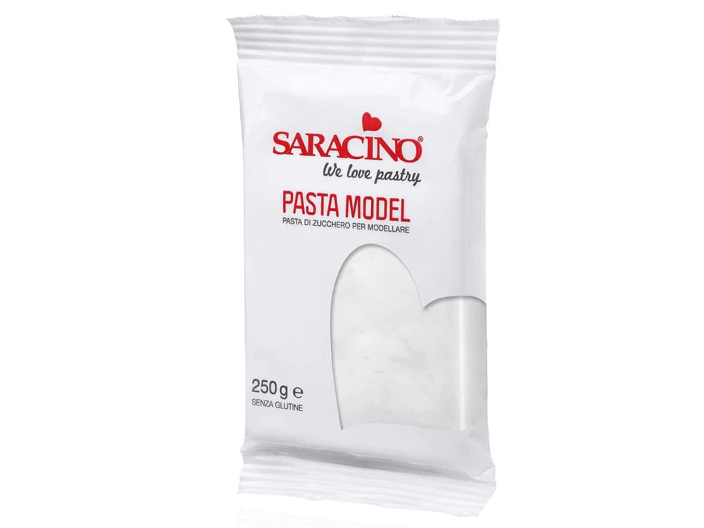 Saracino Fondant Model alb pentru modelare 250 g fără gluten fabricat în Italia Pasta de zahar Naty Shop Default Title