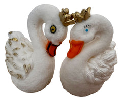 Set 2 decoratiuni comestibile din zahar, Lebede Decoratiuni din Pasta de Zahar Nati Shop