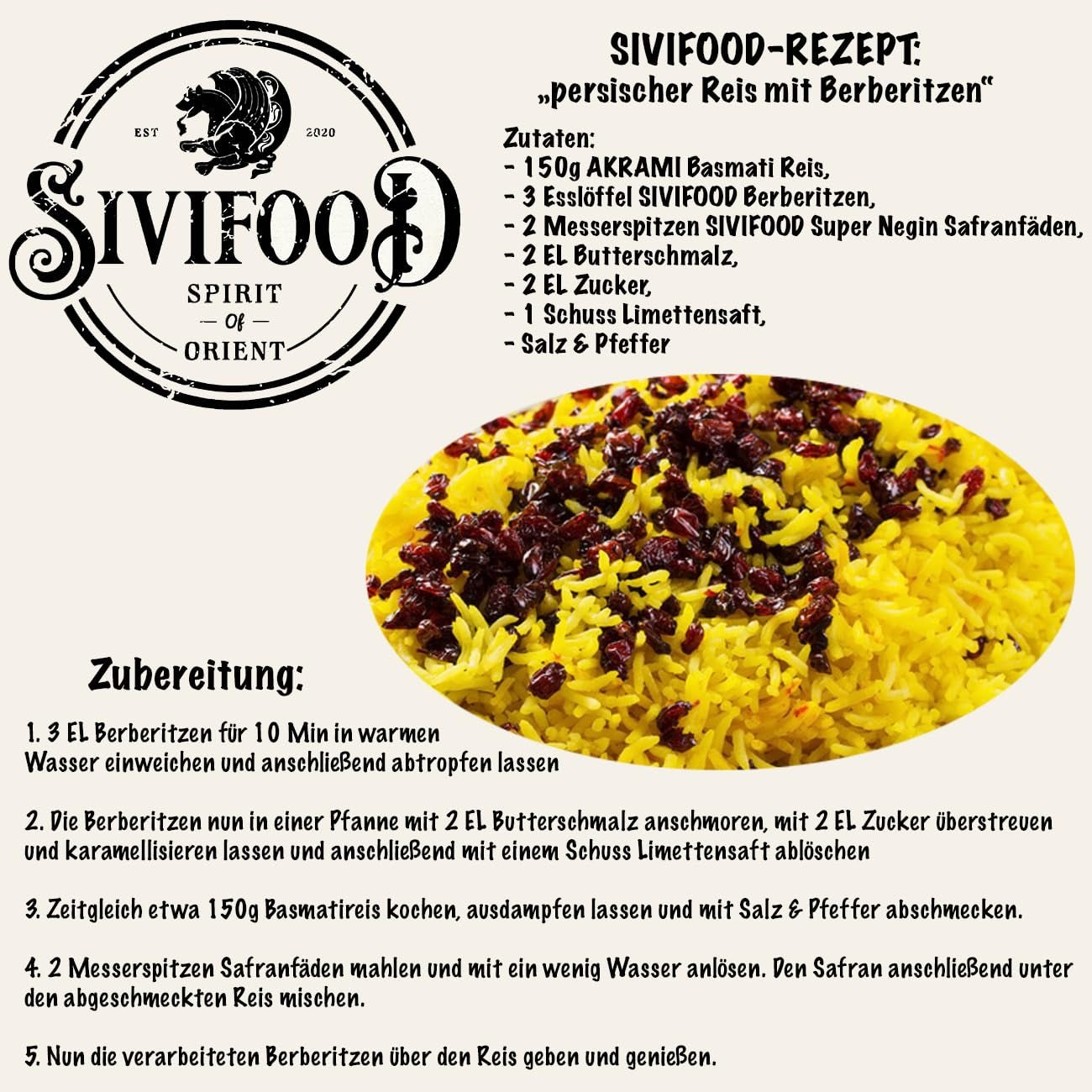 SIVIFOOD Barberries 200g - fructe de mur uscate în calitate premium de alimente crude - vegan și natural cu conținut scăzut de grăsimi ghimpe acru Zereshk barberry Berberis fructe uscate uscate barberries uscate Produse deshidratate Naty Shop