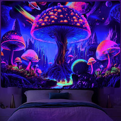 Tapiserie alishomtll black light mushroom moon phase Casa - Accesorii si Decoratiuni Naty Shop
