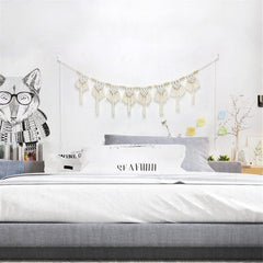 Tapiserie ciucuri bumbac tesute banner plat Casa - Accesorii si Decoratiuni Naty Shop